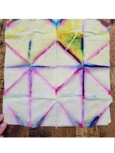 fabric dyed in geometric pattern
