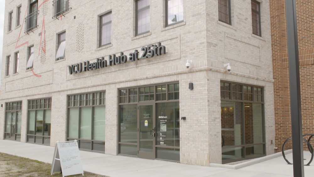 Exterior of the VCU Health Hub at 25th building.