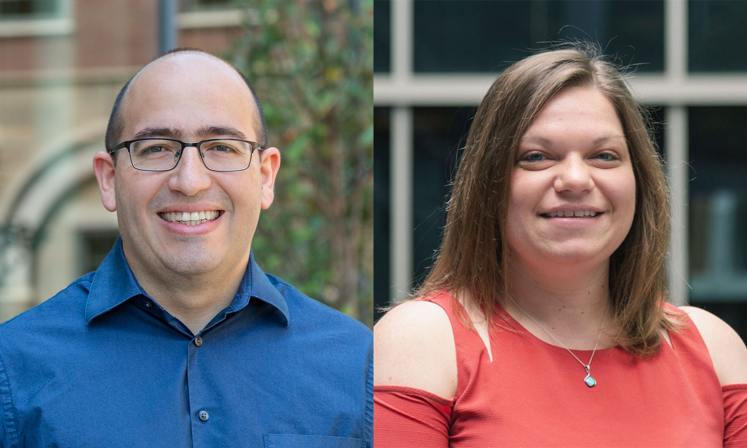 Carlos Castano, Ph.D., assistant professor in the Department of Mechanical and Nuclear Engineering, and Jennifer Puetzer, Ph.D., assistant professor in the Department of Biomedical Engineering