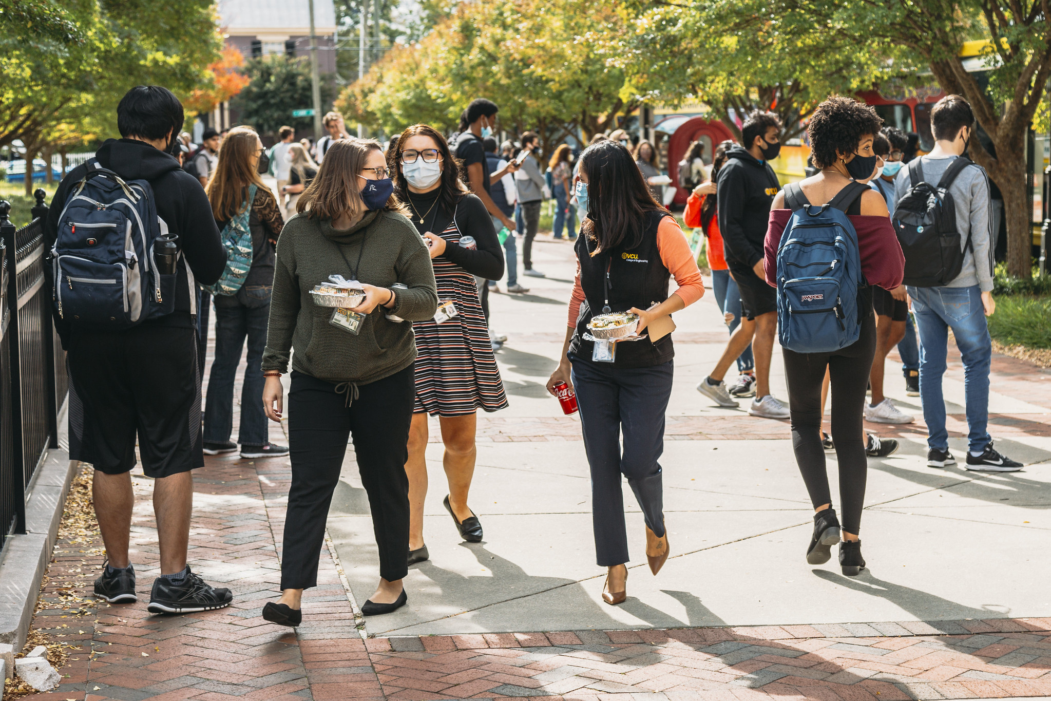 Students walking on campus