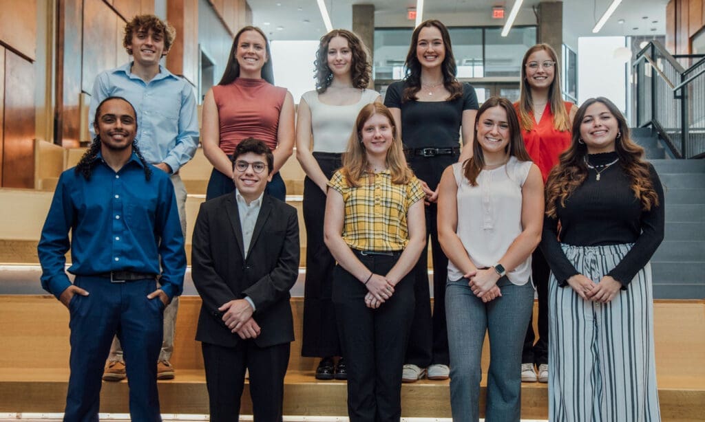 Build Back Better Summer REU students from the Department of Chemical and Life Science Engineering at the REU Summer Symposium