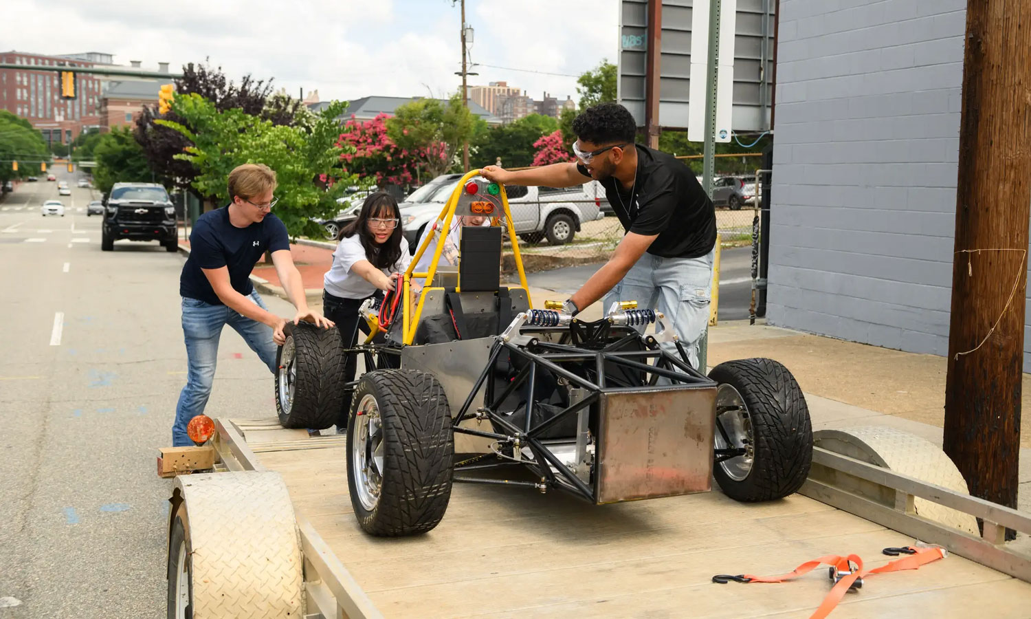 VCU’s race car team is back in the game with an electric car, which they plan to enter in a national competition in 2026. (Jonathan Mehring, Enterprise Marketing and Communications