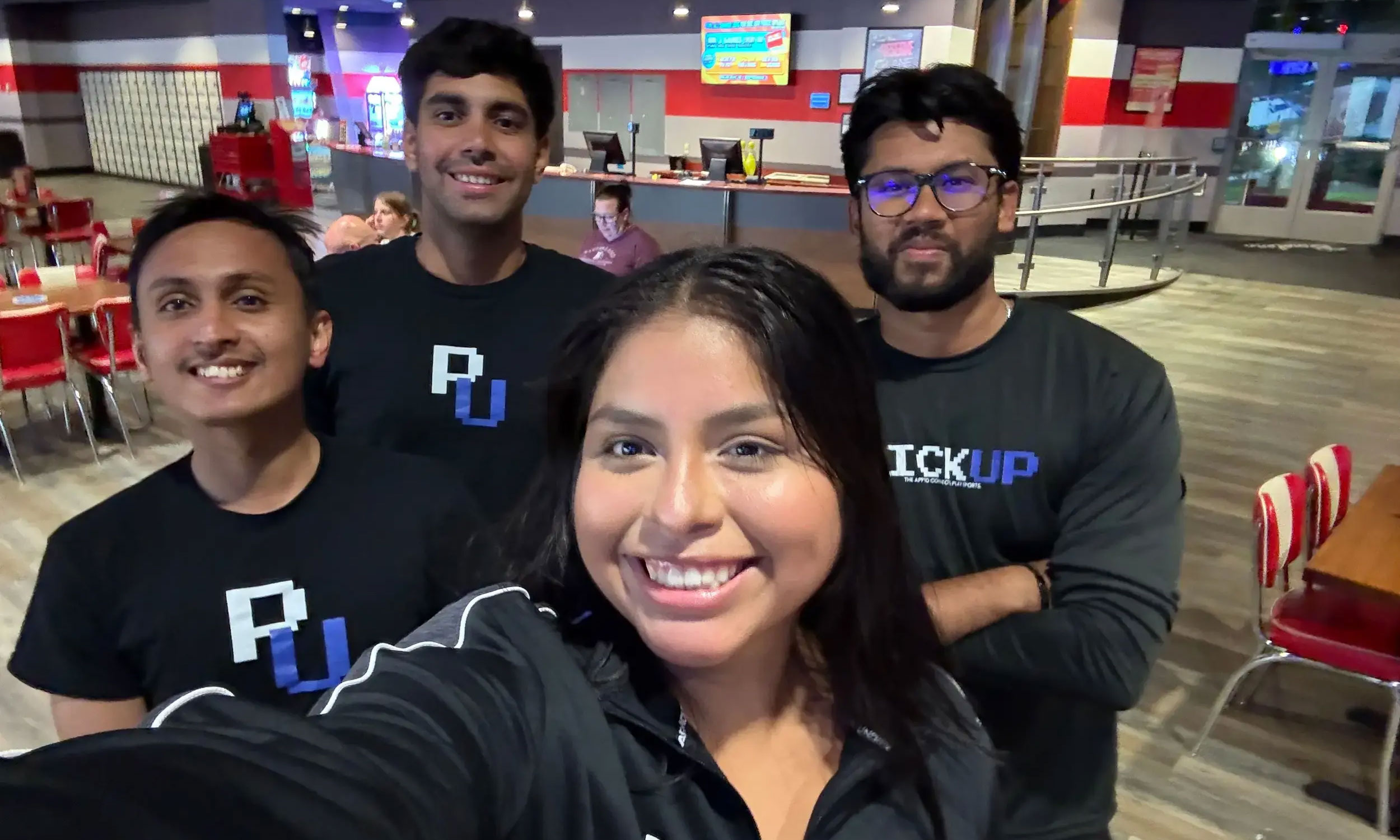 Pickup: Connect and Play Sports creators Mahir Rahman (left), Prakash Chatlani (back middle), brand ambassador Tiffani Arbieto (front middle) and Sheikh Uddin (right). (Contributed photo)