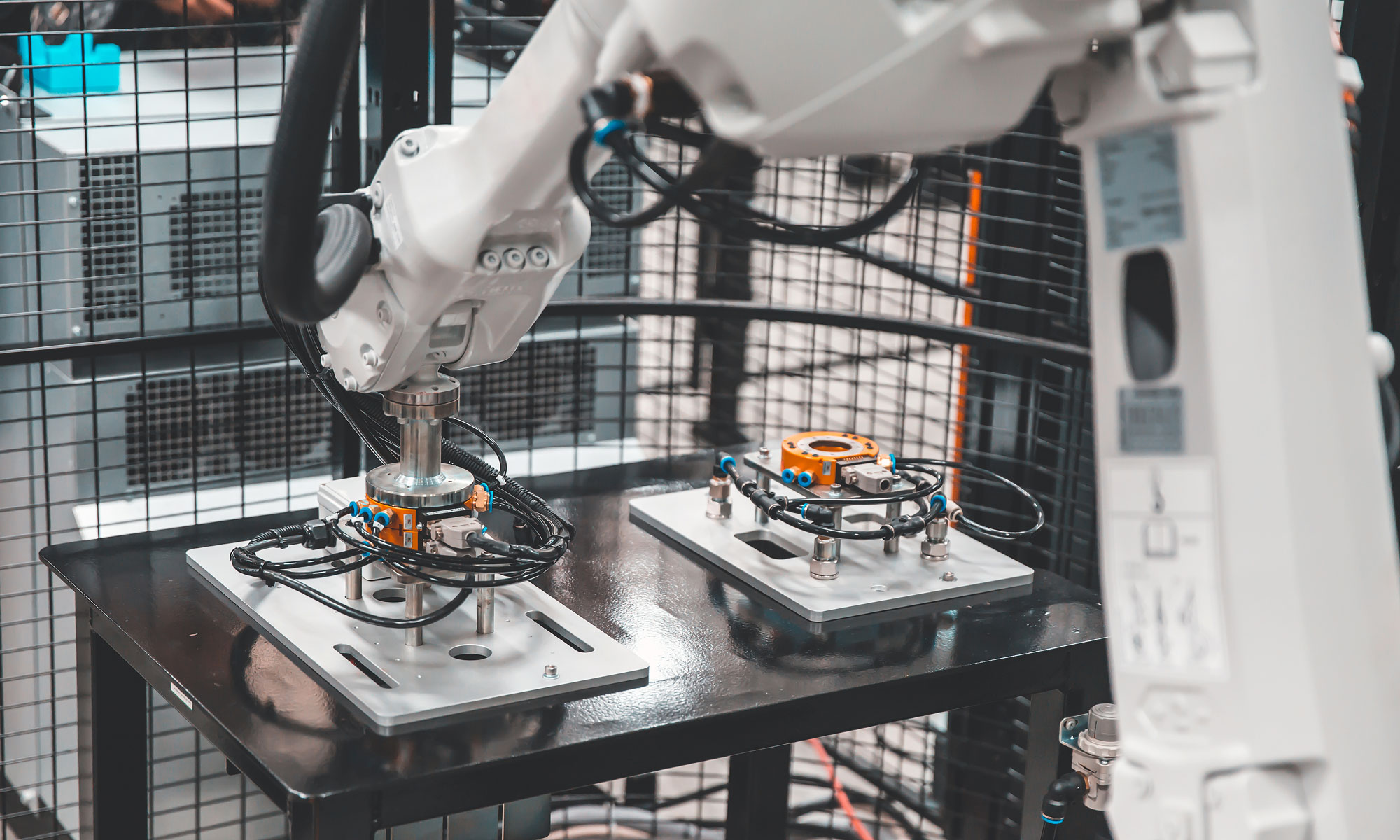 Stock photo of a robot working in a lab