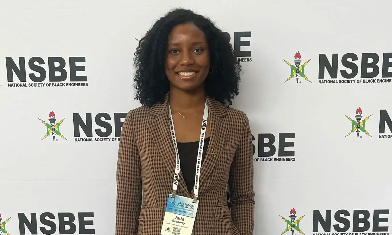 Jade Rasberry helped spearhead the National Society of Black Engineers at VCU to national recognition while balancing a capstone project inspired by her younger brother.