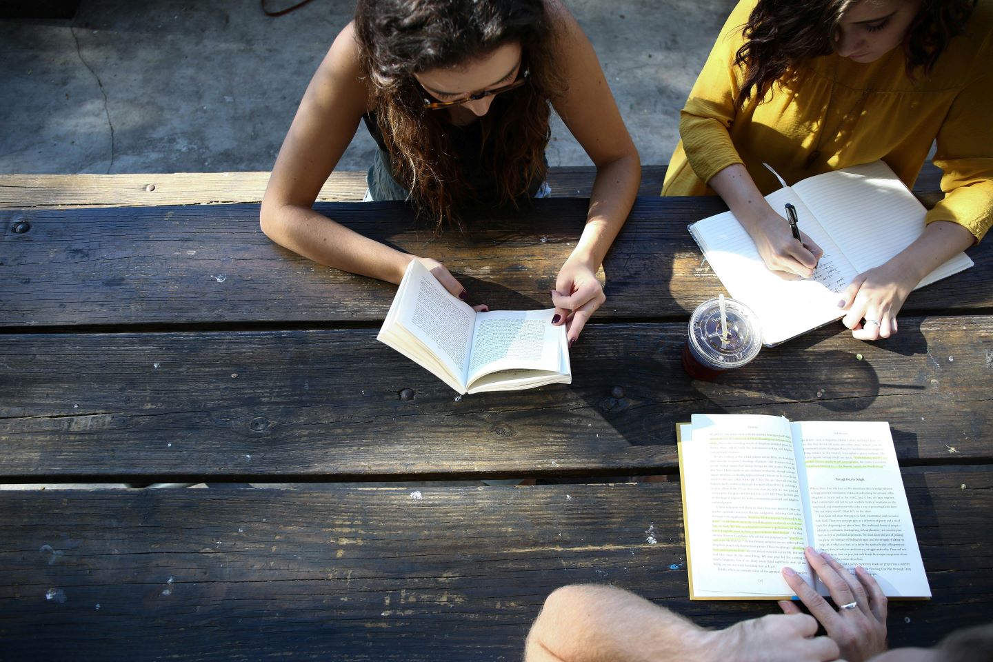 Students reading together