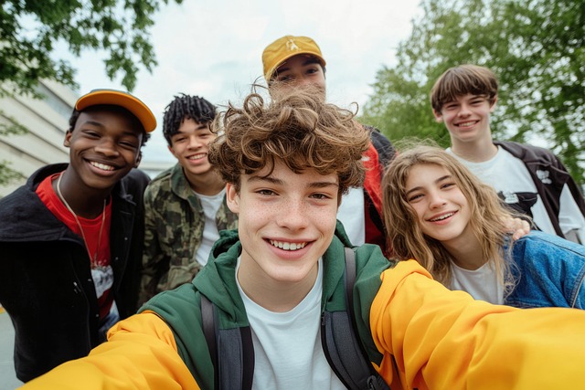 Group of Gen Z students taking a selfie