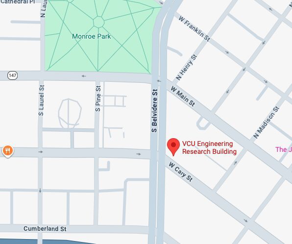 Map of VCU Engineering Research Building