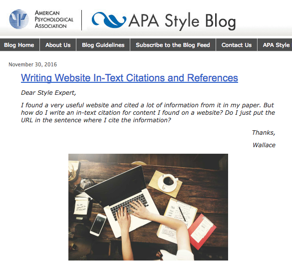 APA Style Blog