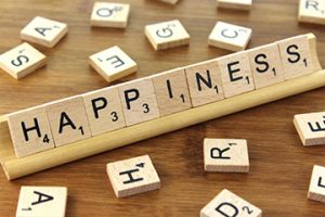 Scrabble tiles of happiness.