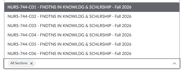Announcement to a section in Canvas.