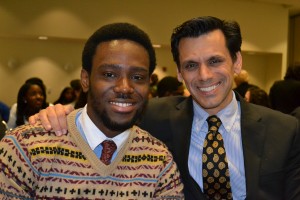 VCU President Michael Rao with Saidu Tejan-Thomas, ASPiRE Class of 2014