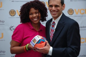 President Rao (right) with soccer coach from South Africa
