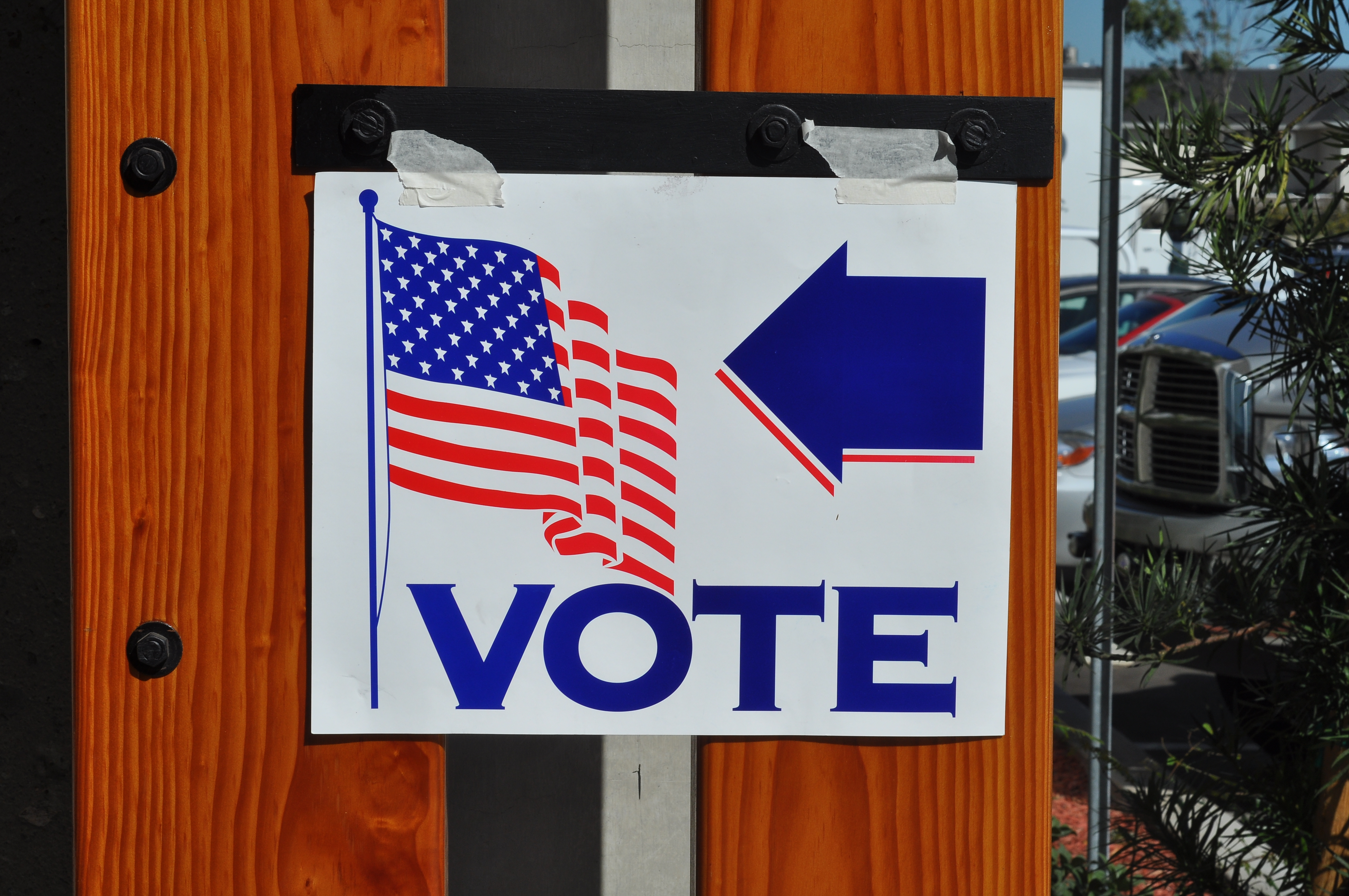 Voting location sign