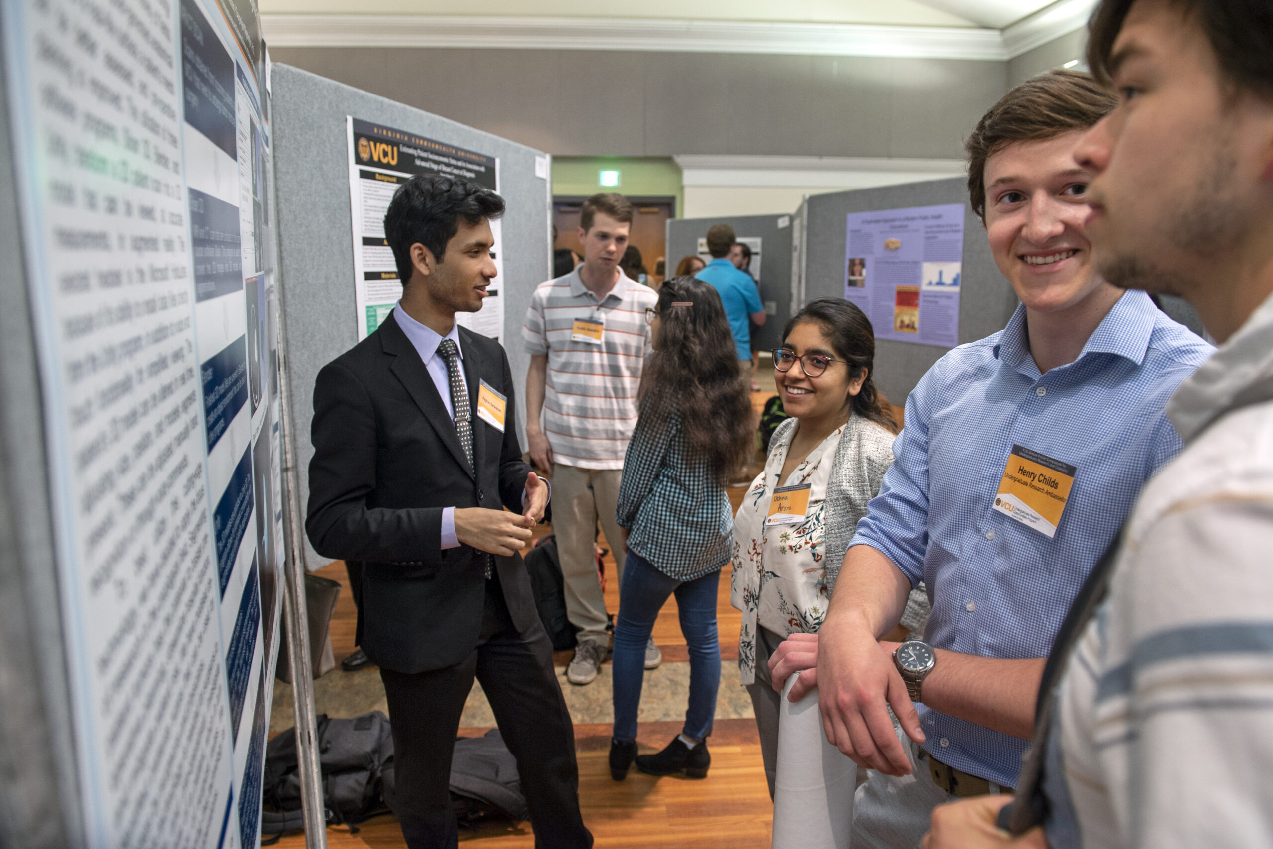 students present research posters