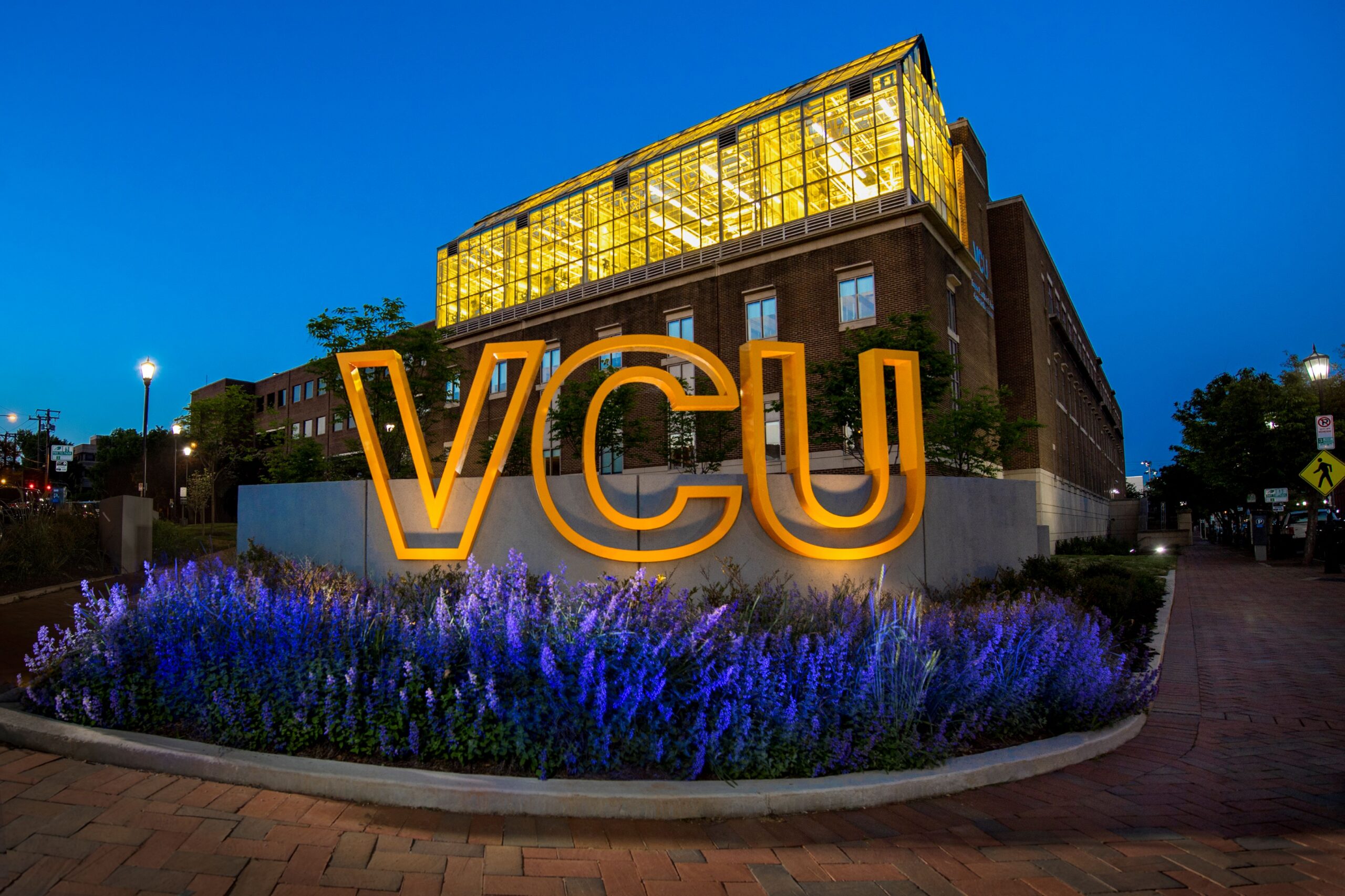 VCU sign outside the Eugene P. and Lois E. Trani Center for Life Sciences