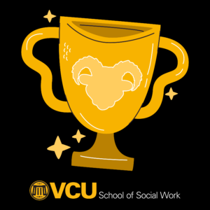 Trophy with ram's head. VCU School of Social Work