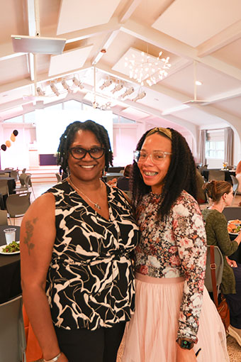 Two people standing together