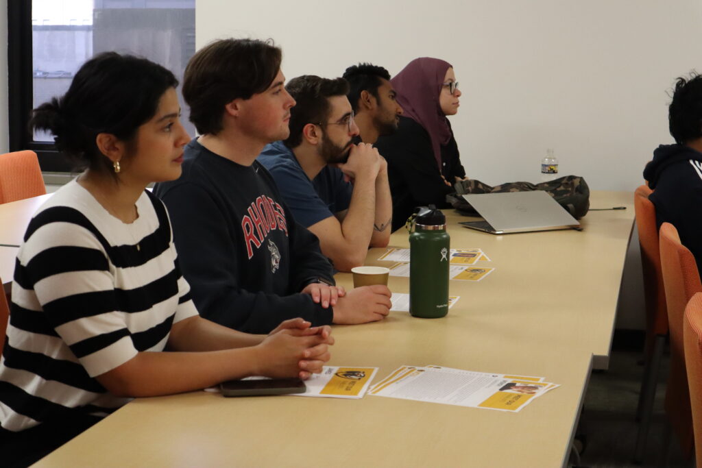 students attend alumni panel