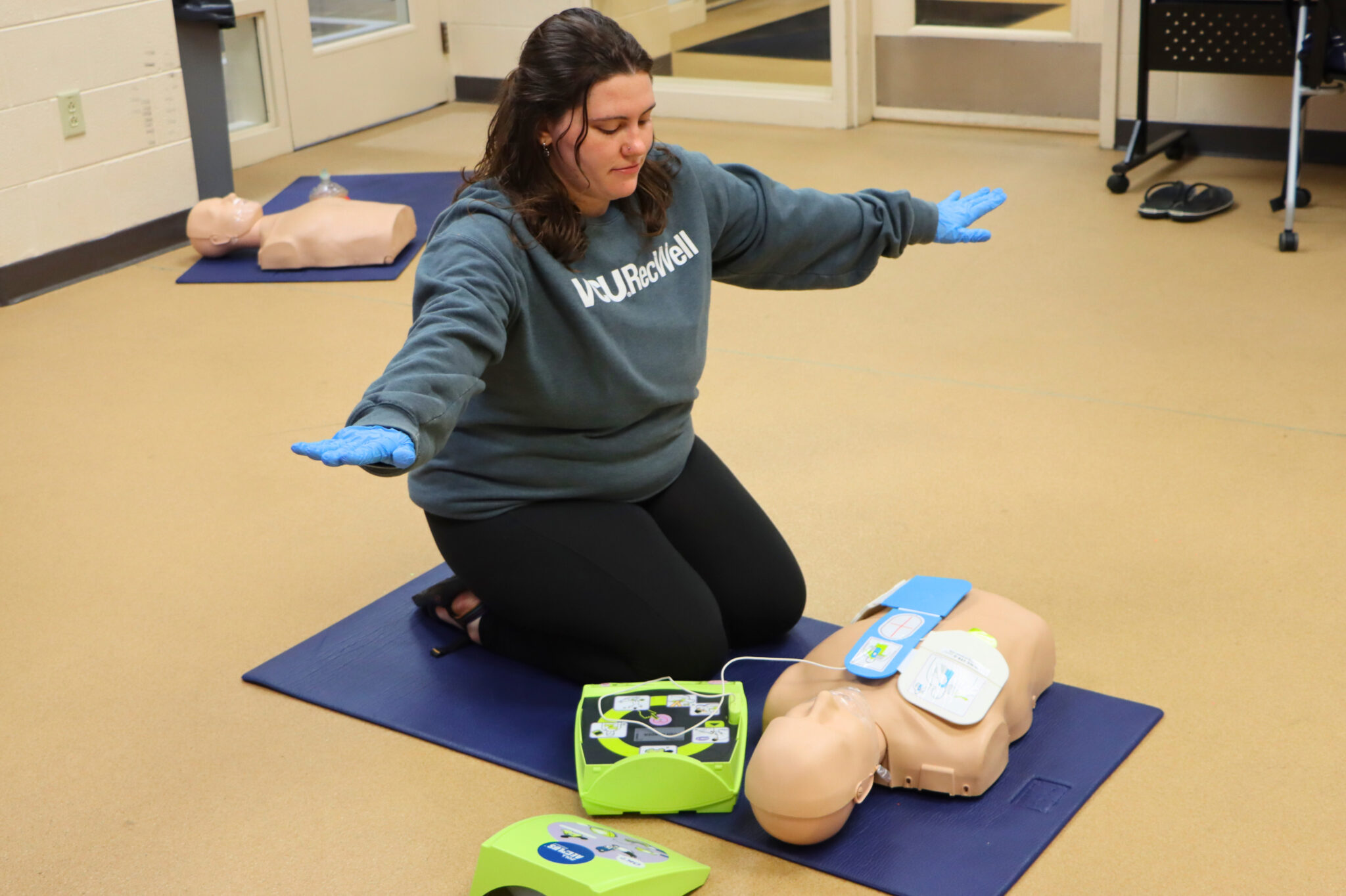 RecWell team member participating in CPR Training