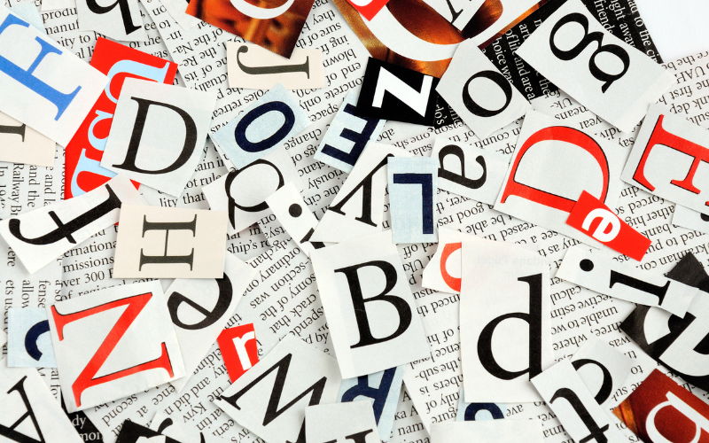 Image of jumbled letters