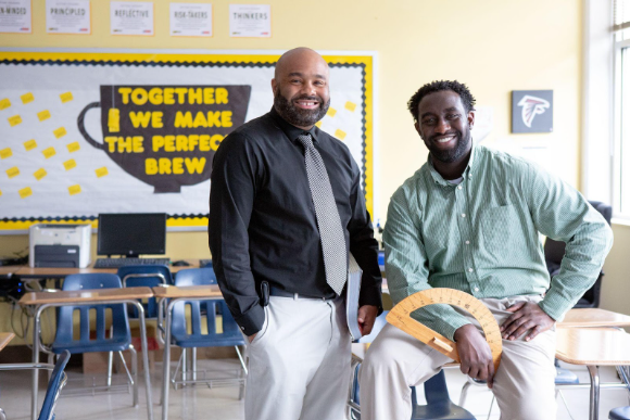 Image of two teachers in a classroom
