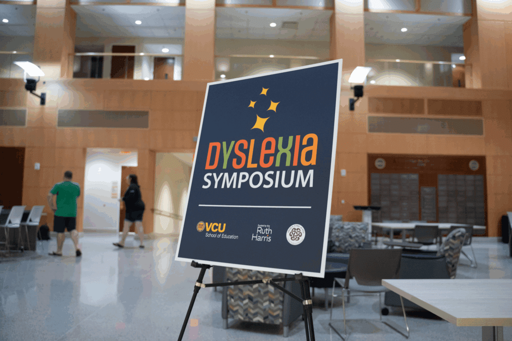 Photo of the poster for the Dyslexia Symposium